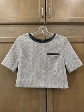 Black and White Cropped Shirt